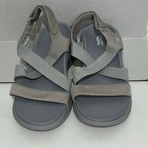 Skechers Women's Gray GO WALK Arch Fit Astonish Strap Sandals Size 10 NWT
